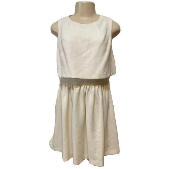 Ark & Co Sleeveless Dress Medium Knee Length Cream - Picture 1 of 5